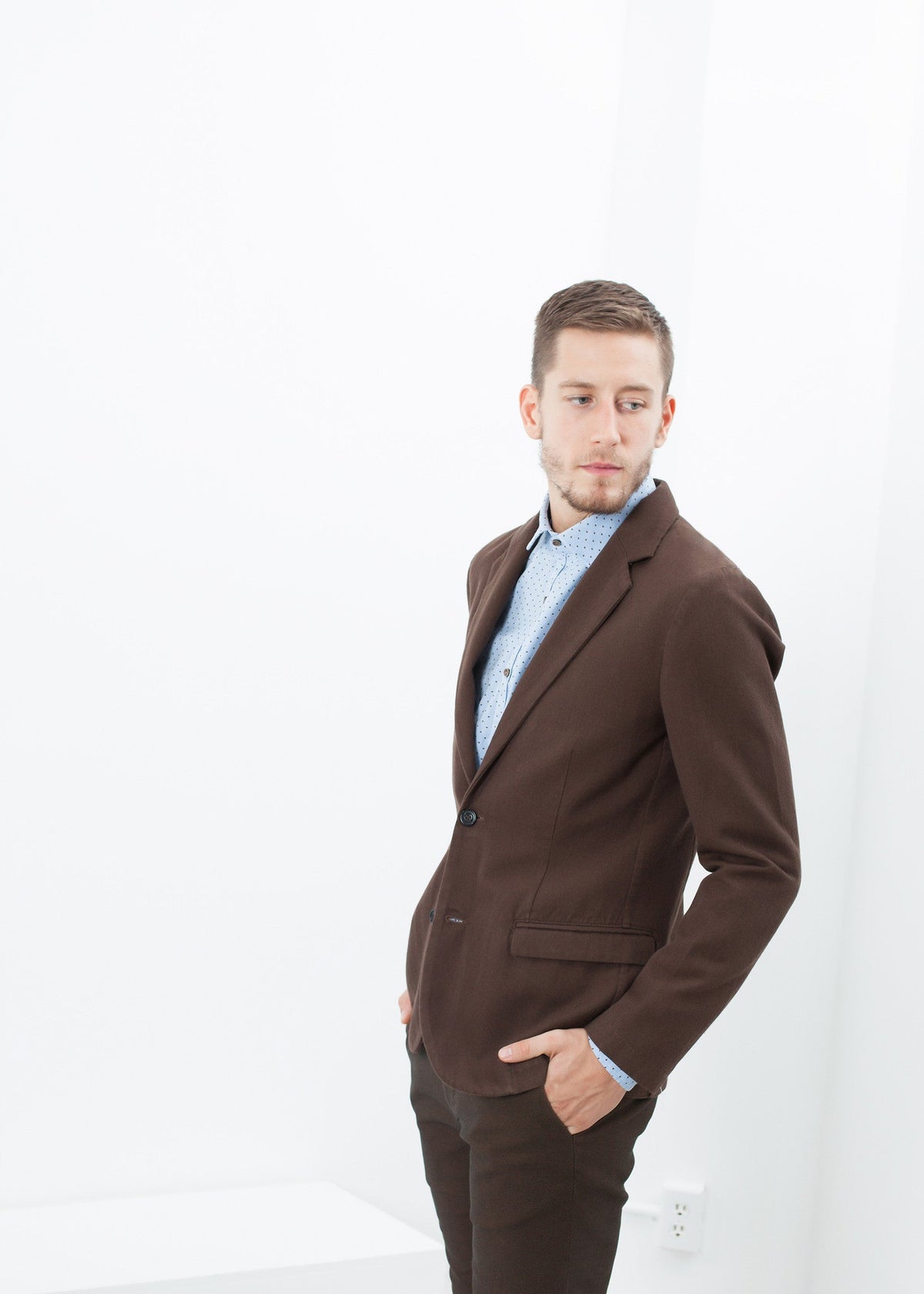 Brown Two-Button Tailored Blazer - sample outfit photograph