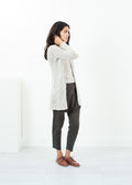 Light Grey Chunky Knit Cardigan - sample outfit photograph