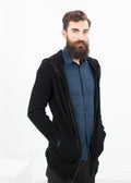 Black Longline Zip Hoodie - sample outfit photograph