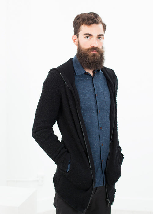 Black Longline Zip Hoodie - sample outfit photograph