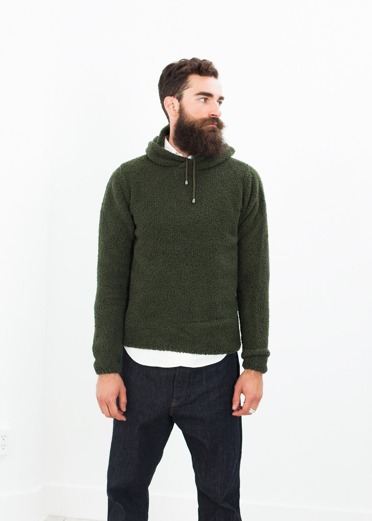 Green Textured Knit Pullover - sample outfit photograph
