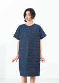 Navy Textured T-Shirt Dress - sample outfit photograph