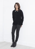Black Button-Front Knit Cardigan - sample outfit photograph