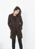 Brown Longline Button Jacket - sample outfit photograph
