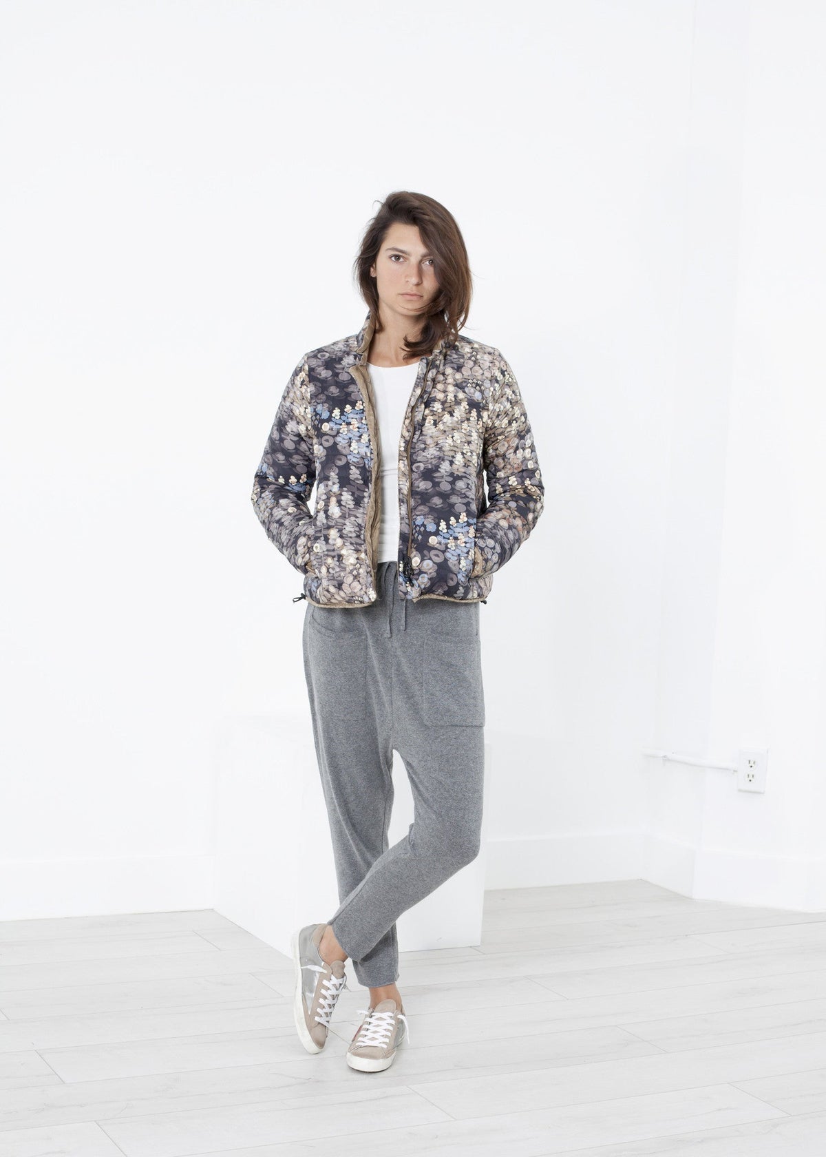 Graphite Floral Cropped Jacket - sample outfit photograph