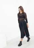Black Net-Panel Skirt - sample outfit photograph