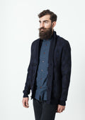 Dark Blue Textured Cardigan - sample outfit photograph