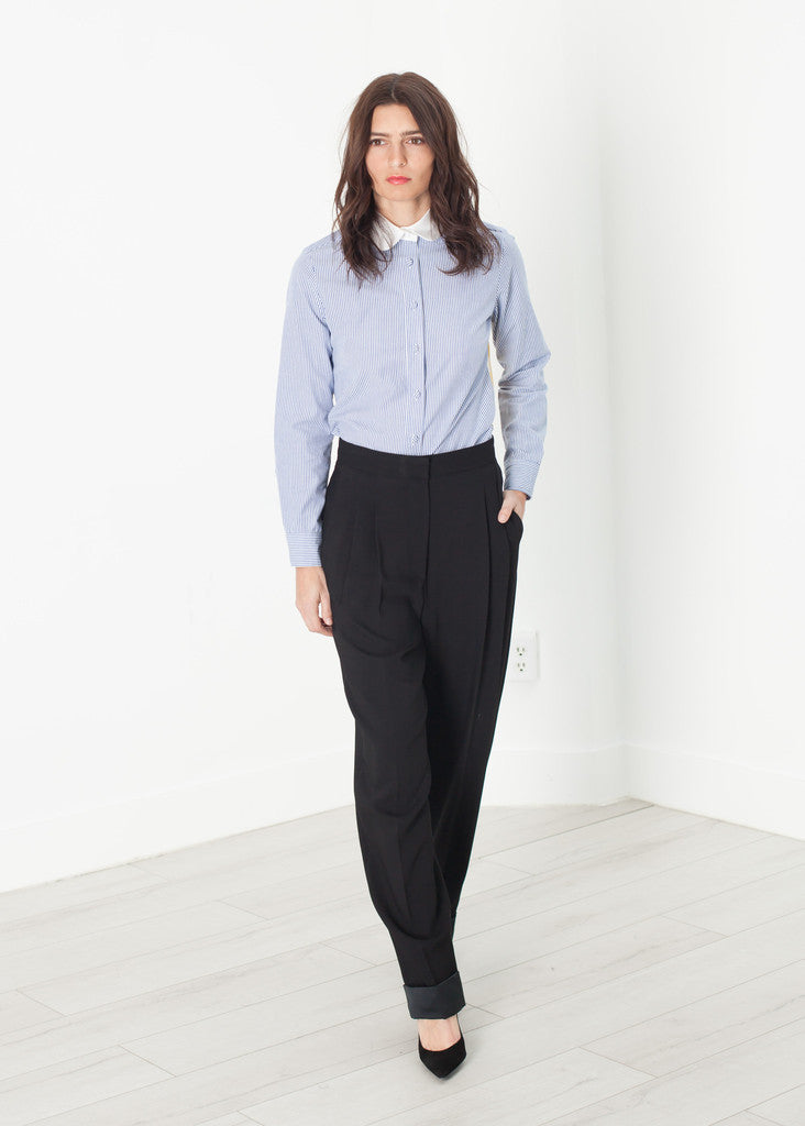 Black Contrast-Cuff Trousers - sample outfit photograph